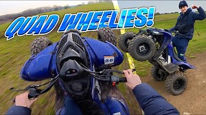Crazy quad bike wheelie session first time fail