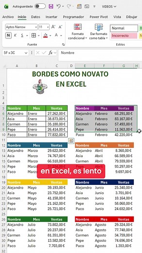 Deja de porner los bordes como un novato en excel #excel #office #tutorial