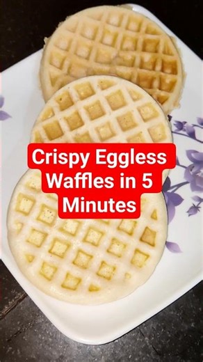 Crispy & Soft Eggless Waffles | Perfect Anytime Snack #shorts