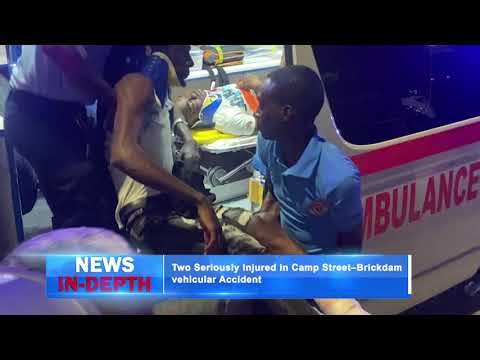 Two Seriously Injured in Camp Street–Brickdam vehicular Accident