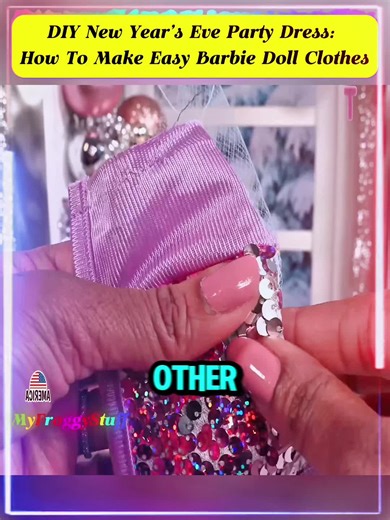 Part 3 - DIY New Year’s Eve Party Dress: How To Make Easy Barbie Doll Clothes #MyFroggyStuff #DIYCrafts #MiniatureDIY #DollhouseDIY #CreativeCrafts
