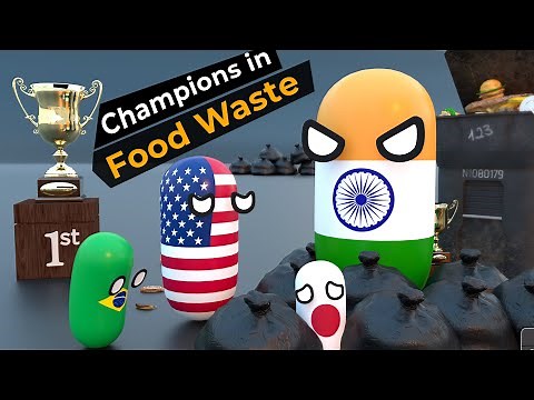 Country scaled by Food Waste | The Champions of Food Waste per year
