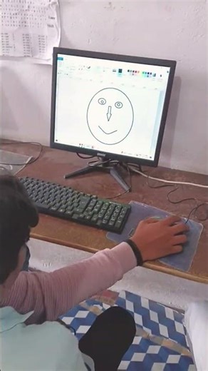 class 9th students draw human face in paint on computer#computer #class9th#sunbeam#students #shorts