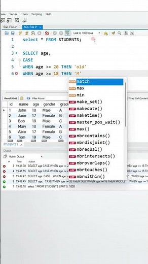 Using Case statement in MySQL database #mysql #sql #database #computerscience #shorts #short