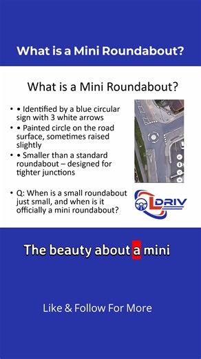 🚗 What Is a Mini Roundabout? 🚦 Mini roundabouts are small but powerful tools for traffic control. They’ve become more common as junctions get busier — especially where three, four, or even more roads meet. Here’s why they’re so effective: ✅ They keep traffic flowing without long waits ✅ They handle busy junctions faster than traffic lights ✅ They help reduce congestion and confusion Mini roundabouts are designed for smoother, safer, and more efficient driving — once you understand how they wor