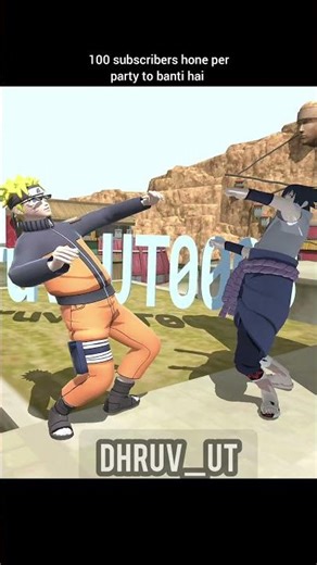 Naruto and Sasuke Dancing on Dhol Beat | 100 Subscribers #shorts #funnydance #naruto