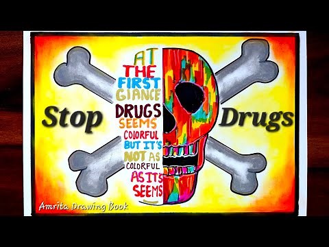 International Day against Drug Abuse Drawing | Say No to Drugs Poster | Drug abuse awareness poster