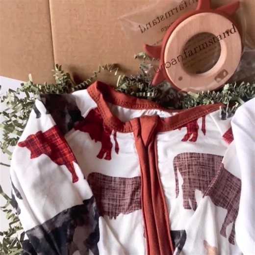 Bamboo Baby Sleeper Gift Set Western Style Ranch Baby Shower Gift Box Newborn Cotton Outfit Western Theme Nursery Decor Cattle Design Set - Etsy