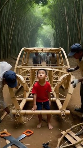 .#bamboo car making # little boy demand a car #bamboocrafts#bambooart#bamboosuper car#akira