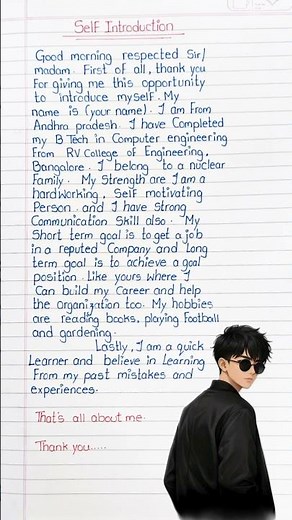 Best Self Introduction for Interviews #shorts #video