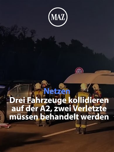 Unfall auf der A2 am Sonntagnachmittag (28.12.): In Fahrtrichtung Dreieck Werder kollidierten drei Fahrzeuge, zwei Menschen wurden verletzt. Die Autobahn war in Richtung Berlin zeitweise voll gesperrt. #a2 #unfall #netzen