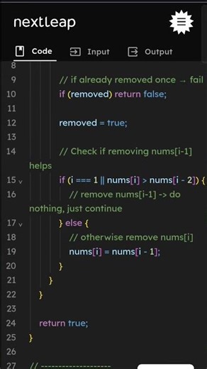JavaScript Coding Interview: Strictly Increasing Array After Removing One Element | LeetCode