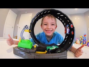 Father & Son GET BIGGEST CAR LOOP EVER! /Hot Wheels Monster Trucks!
