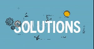 Different icons for digital SOLUTIONS concept