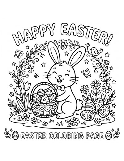 50 Printable Easter Themed Coloring Pages for Kids | Easter Bunny Spring Coloring Sheets | Digital Download - Etsy