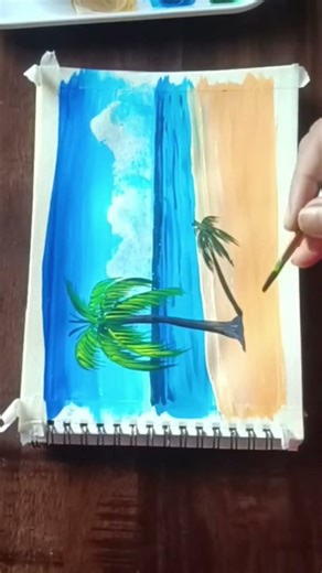 how to paint shadow/beach scenery #short #nature #painting
