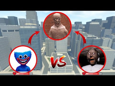 Garry’s Mod: SCP 096 vs Granny vs Huggy Wuggy – Scary Survival Battle!