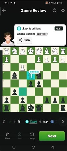 knight xe4 is 🤯😯 brilliant (!!) move #chess #shorts