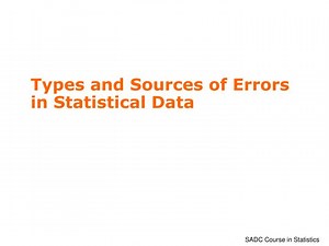 Types and Sources of Errors in Statistical Data - SlideServe