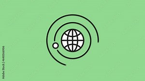 Moon globe earth icon animation.