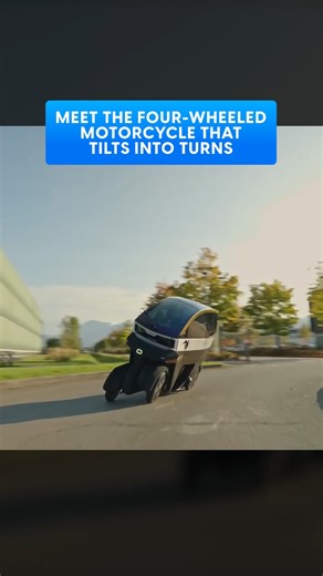 4.3K views · 29 reactions | This electric motorcycle doesn’t just turn, it leans. Æ Motion’s four-wheeled motorcycle design uses a tilting chassis that tilts up to 35 degrees, letting riders carve sharp corners. #electricvehicle #technews | Digital Trends | Facebook