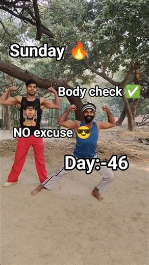 Sunday Body Check 💪 Day 46 | 90 Din Bhai-Bhai Fitness Journey 🔥#shorts