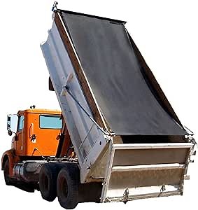 leaveshade Dump Truck Mesh Tarp 8'X18' - Heavy Duty Truck Cover with 6'' Pocket Reinforced Double Needle Stitch Webbing Ripping Tearing Stop, No Rust Thicker Brass Grommets - 3 Year Warranty