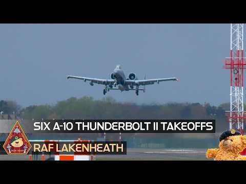 THERE WHEN YOU NEED 'EM! CLOSE AIR SUPPORT SIX FAIRCHILD REPUBLIC A-10 THUNDERBOLT IIs TAKE OFF