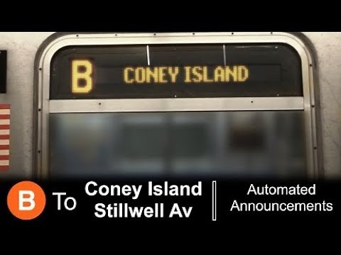 ᴴᴰ R160 B Express Train to Coney Island - Stillwell Ave Announcements - From 145 St