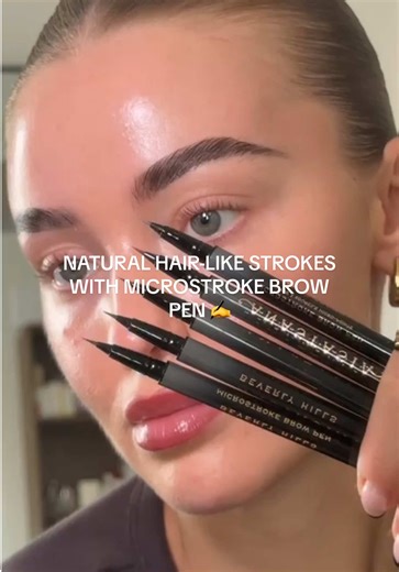 New to brow pens? Start here 😍 MicroStroke Brow Pen features a controlled ink flow for precise, natural-looking brow strokes... even if you’re heavy-handed ✍️ @Ellie wears Dark Brown #ABHBrows #AnastasiaBeverlyHills #eyebrowtutorial #browpen