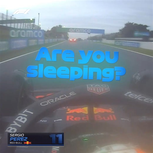 Checo had to make sure his engineer hadn't gone for a nap as he chased down Leclerc 😅😴 | F1