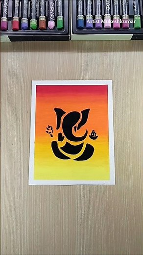 ✨ Easy lord ganesha drawing with oil pastels l step-by-step Art Tutorial #shorts #art #ytshorts