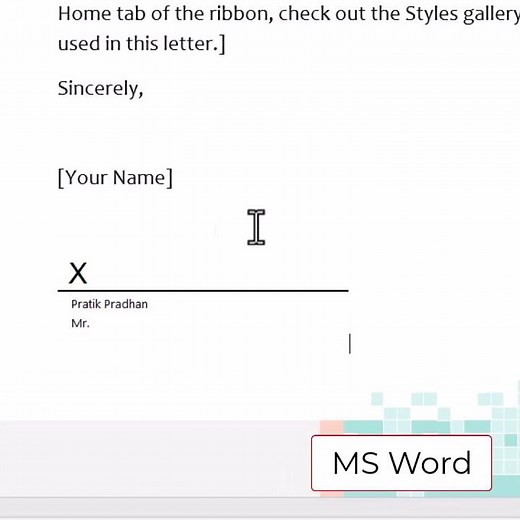 Microsoft Word Inserting Signature