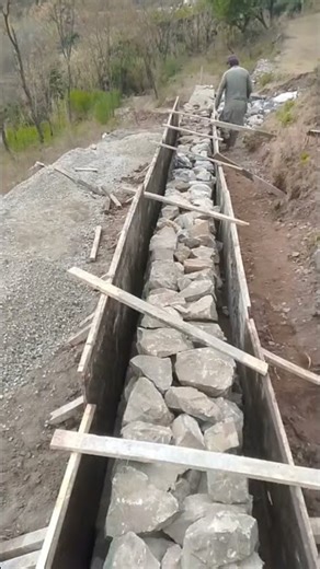 House construction in Hill Area | Retaining walls