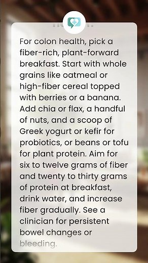 What is the best breakfast for colon health?