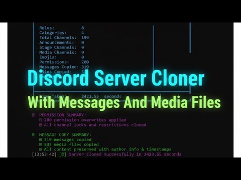 Discord Selfbot Server Cloner - Copy Messages & Media No Bot Or Admin Needed ! ⚡ | New Tool 2026
