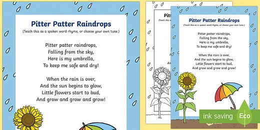Pitter Patter Raindrops Song Lyrics
