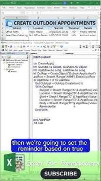 How To Create Appointments In Outlook From Excel #SHORTS