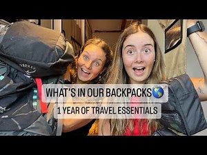 WHAT’S IN OUR TRAVELLING BACKPACKS🌎 1 YEAR OF TRAVELS