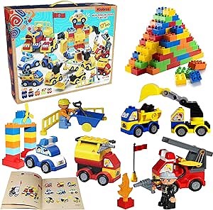 Building Blocks for Toddlers 2-5, 171 Pieces Blocks Car Set for Kids Classic Large Building Bricks Compatible with All Major Brands Educational Toys for All Ages