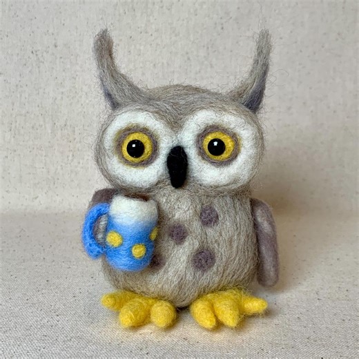 Handmade Needle Felted Owl Figurine – Wool Bird Sculpture, Woodland Decor, Felt Animal Gift, Owl Lover Art, Cottagecore Figurine - Etsy