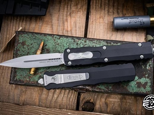 Microtech微技术狄拉克 黑色双刃缎面拉丝版