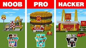 Minecraft Noob vs Pro vs Hacker Family McDonald's House Build Challenge Animation | GW MASUM