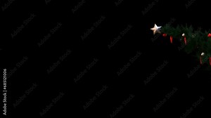 Seamless looping animation of cartoon Santa Claus with Christmas fir tree riding scooter. 3d animation