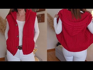 How to crochet a hooded vest
