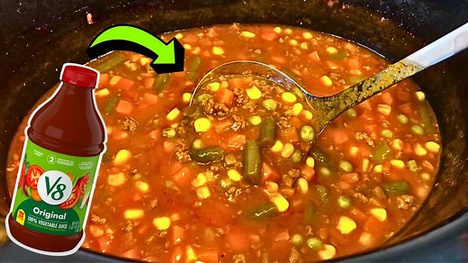 Easy Crockpot Hamburger Veggie Soup Recipe