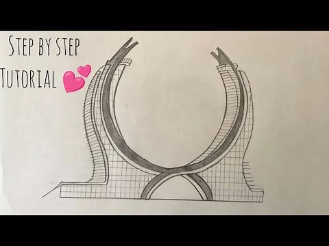 Katara Towers drawing / how to draw Katara Towers, Qatar / tower drawing / Famous monuments drawing