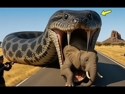 Brave journey to save a poor elephant from a giant, dangerous mutant python🐍