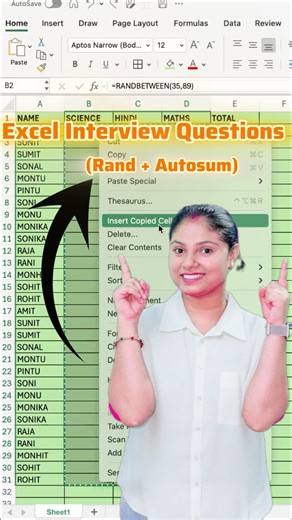 Excel interview Question #studentsmarksheet