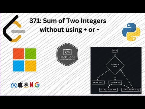 LeetCode 371: Sum of Two Integers without "+" operator | Python | Hack Code| Interview Prep | MAANG